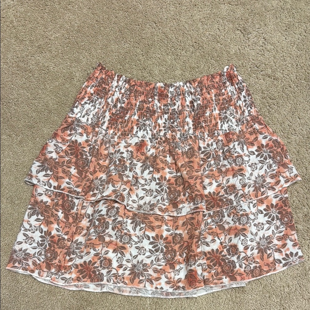 Pink and Gold Bubble Mini Skirt Tiered Casual